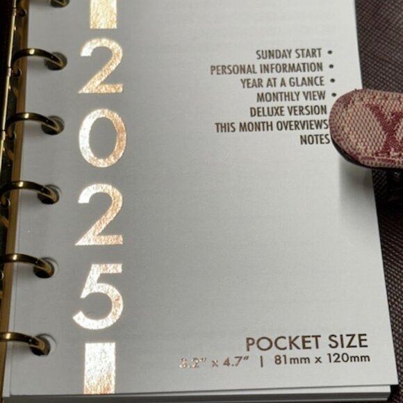 Louis Vuitton Monogram Agenda  Cerise (Cherry) + 2025 + 2026 calendar sheets - Picture 7 of 10